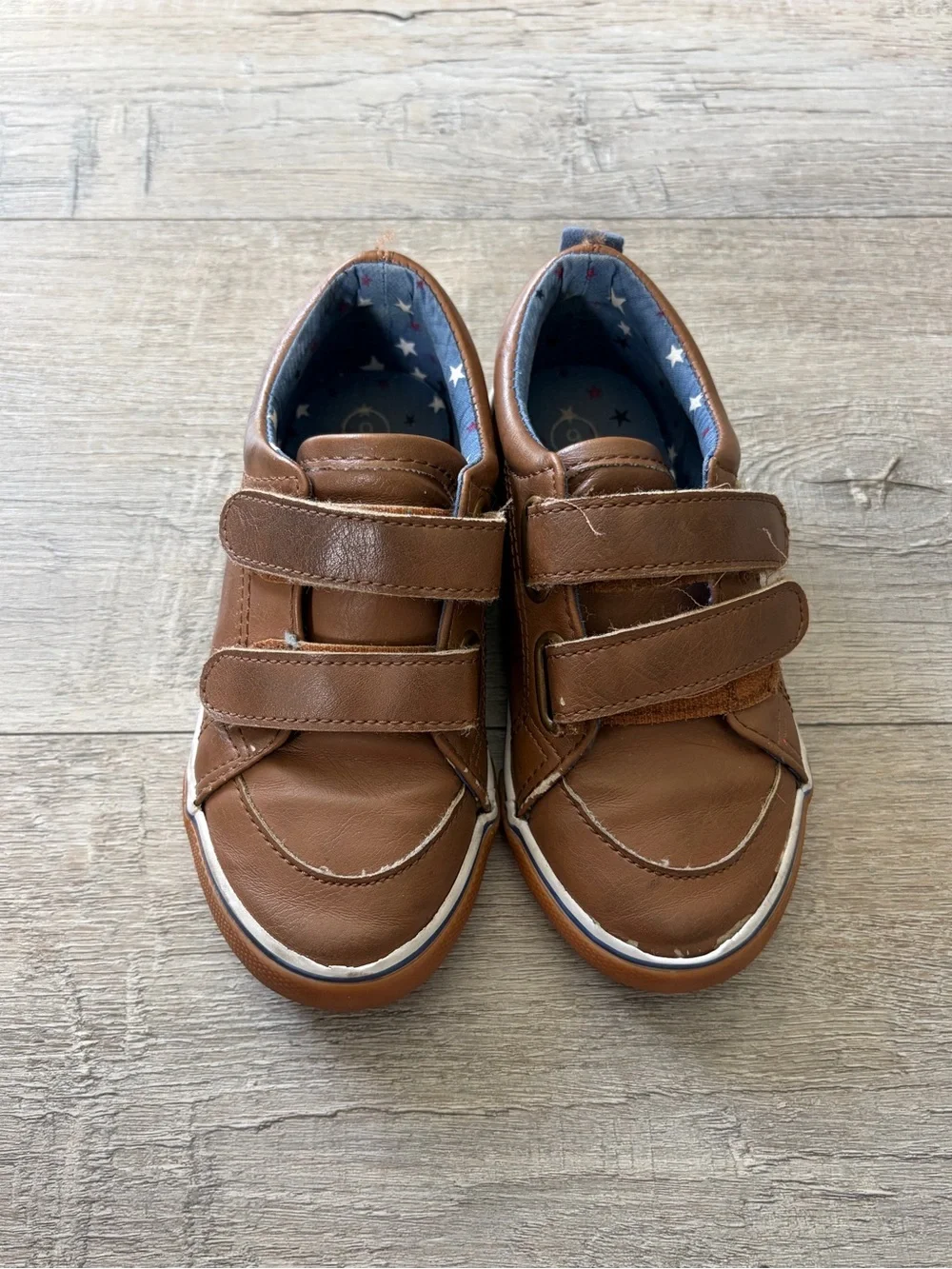 Cat & Jack Boys Size 9 Toddler Brown Double Strap Sneakers Shoes